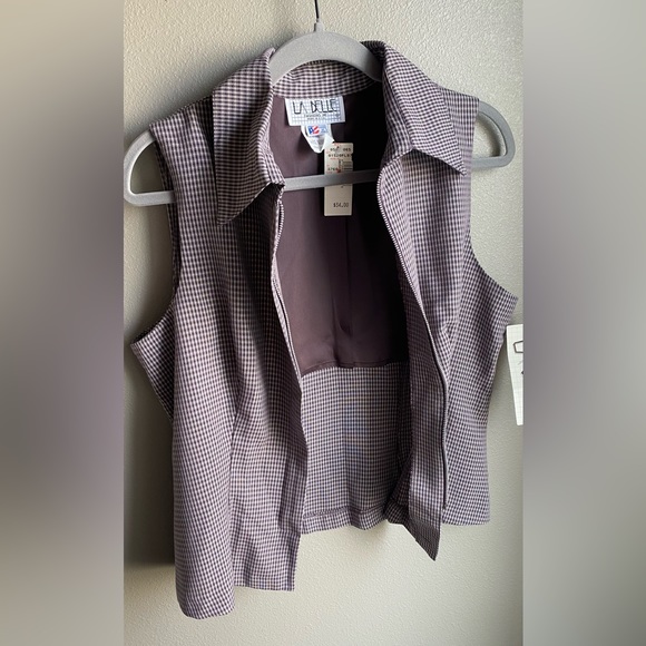 VTG LA Belle Plaid 2 Piece Set, Mauve Purple, Pant size 11, Top Size 13. - Picture 5 of 10